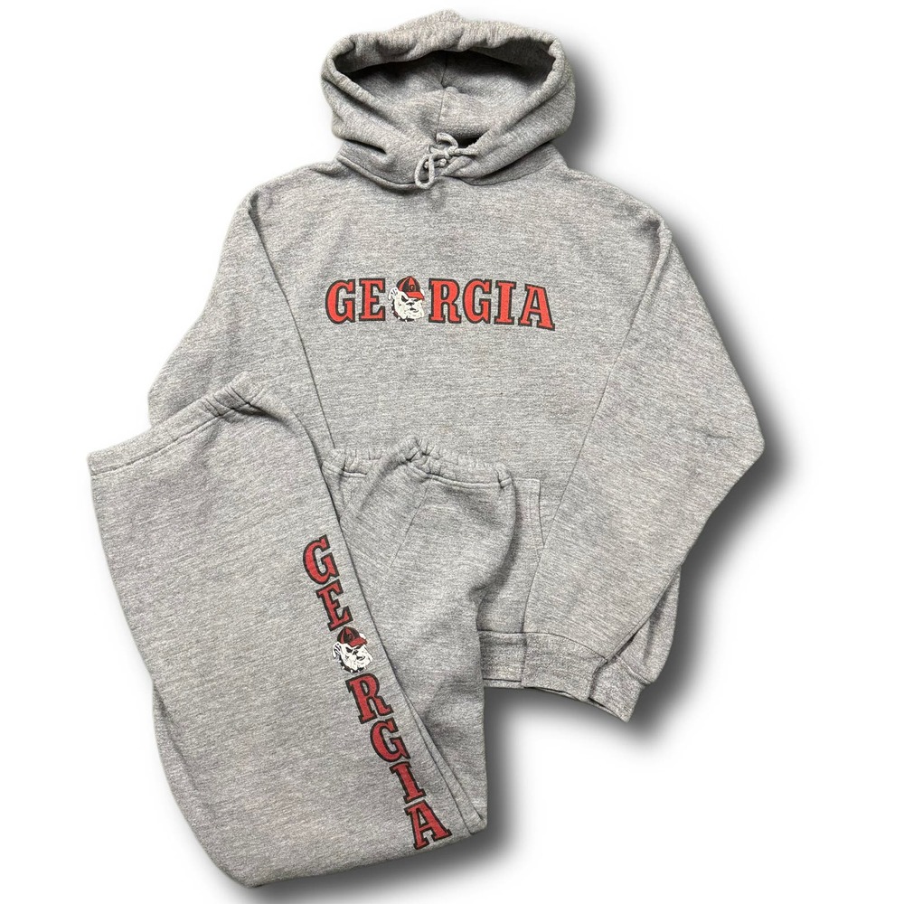 NCAA Georgia Bulldogs 80s Vintage Hoodie Sweatpants Set